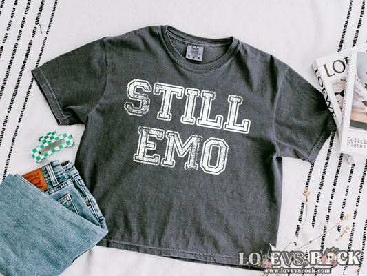 Still Emo Boxy Cropped Tee | Love vs. Rock