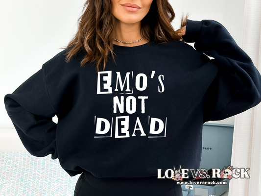 Emo’s Not Dead Crewneck Sweatshirt | Love vs. Rock