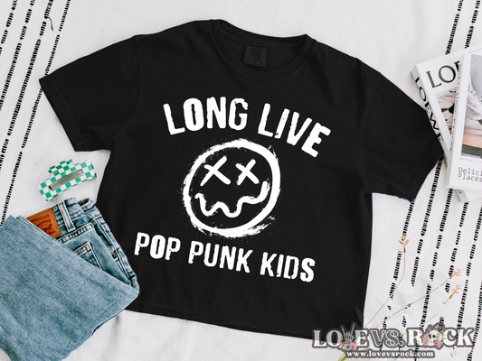 Long Live Pop Punk Kids Boxy Cropped Tee | Love vs. Rock