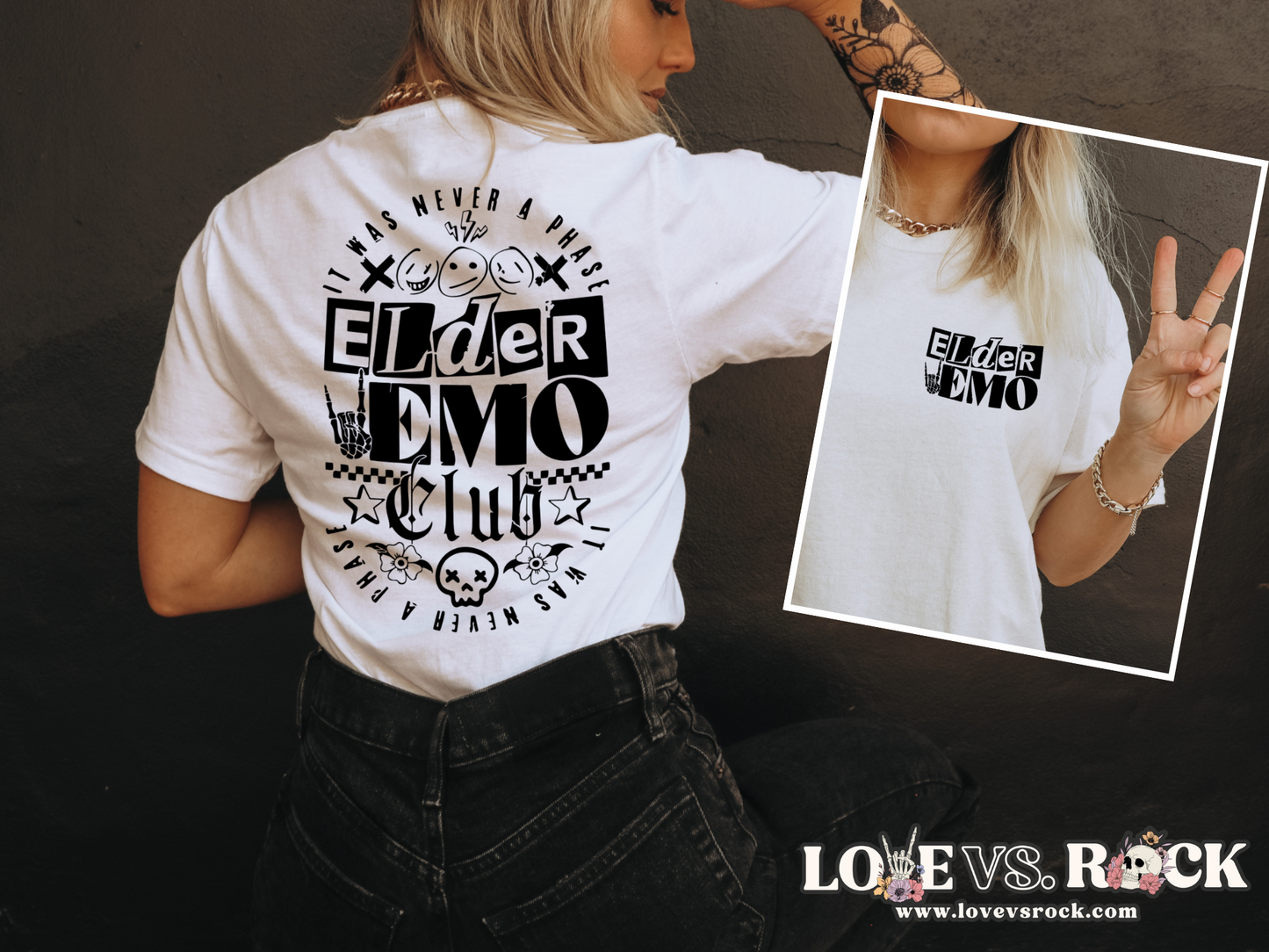 Elder Emo Club Unisex Tee | Love vs. Rock