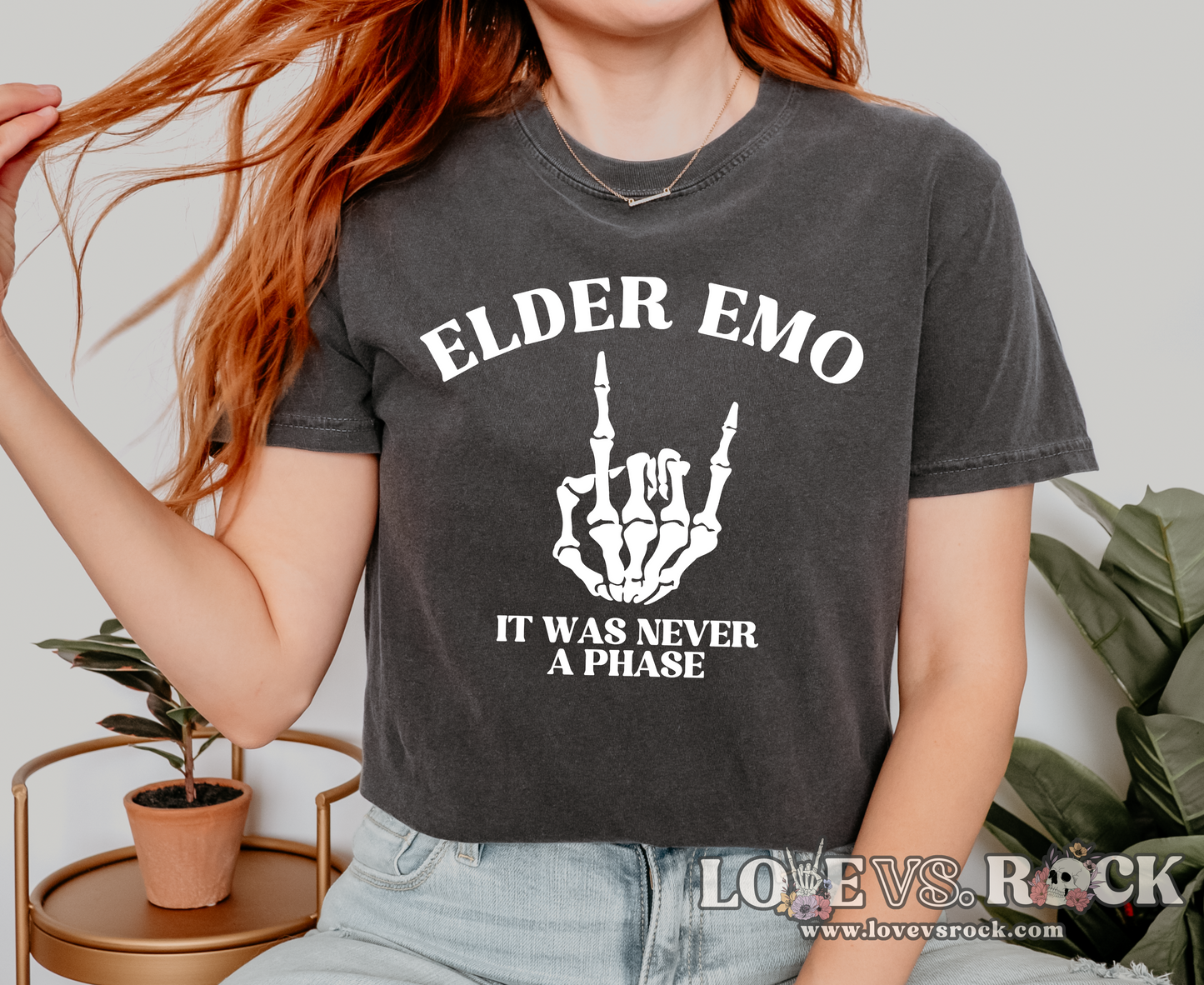 Elder Emo It Was Never A Phase Unisex Tee | Love vs. Rock