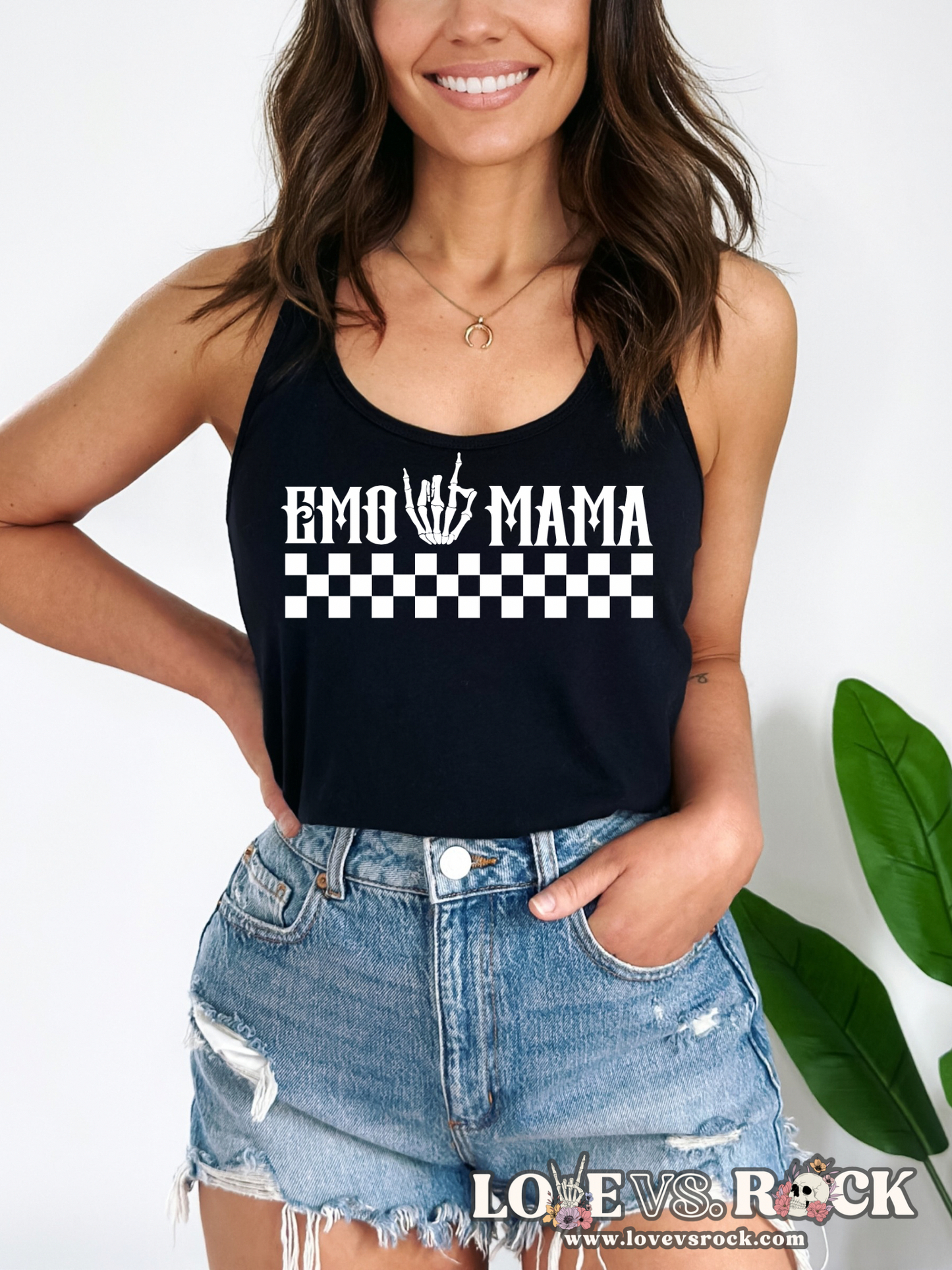 Emo Mama Ladies’ Tank Top | Love vs. Rock