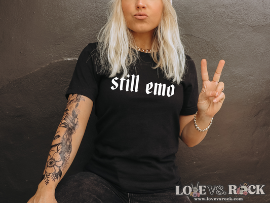 Still Emo Unisex Tee | Love vs. Rock