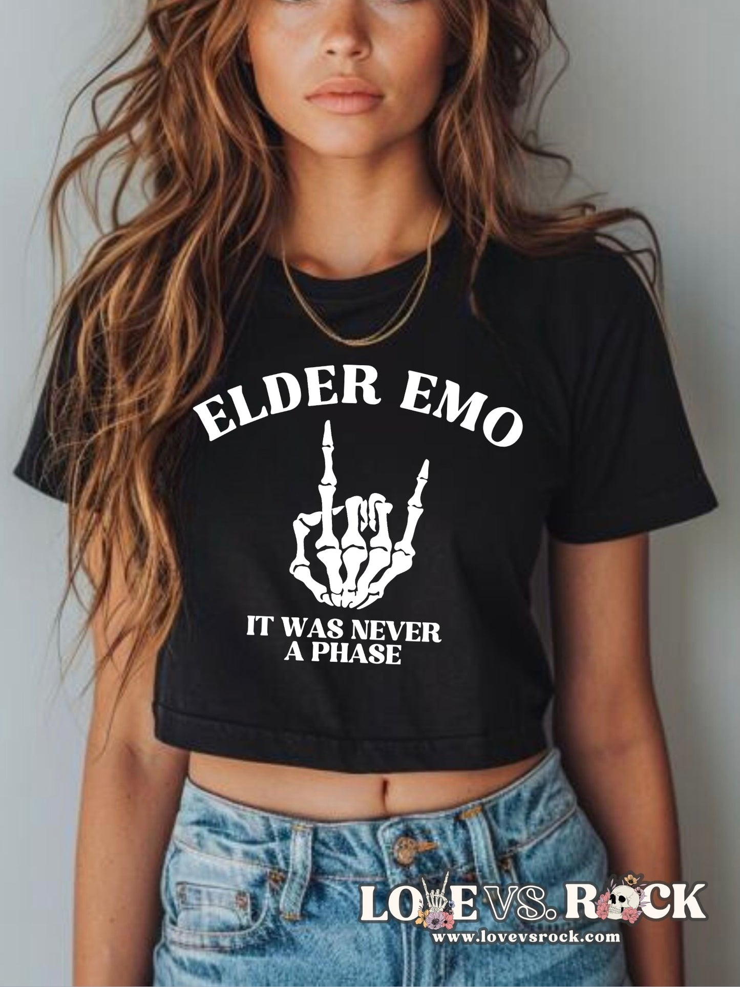 Elder Emo It Was Never A Phase Cropped Tee | Love vs. Rock