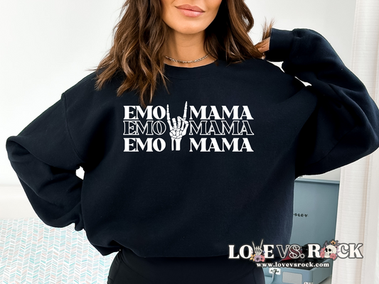 Emo Mama Crewneck Sweatshirt | Love vs. Rock