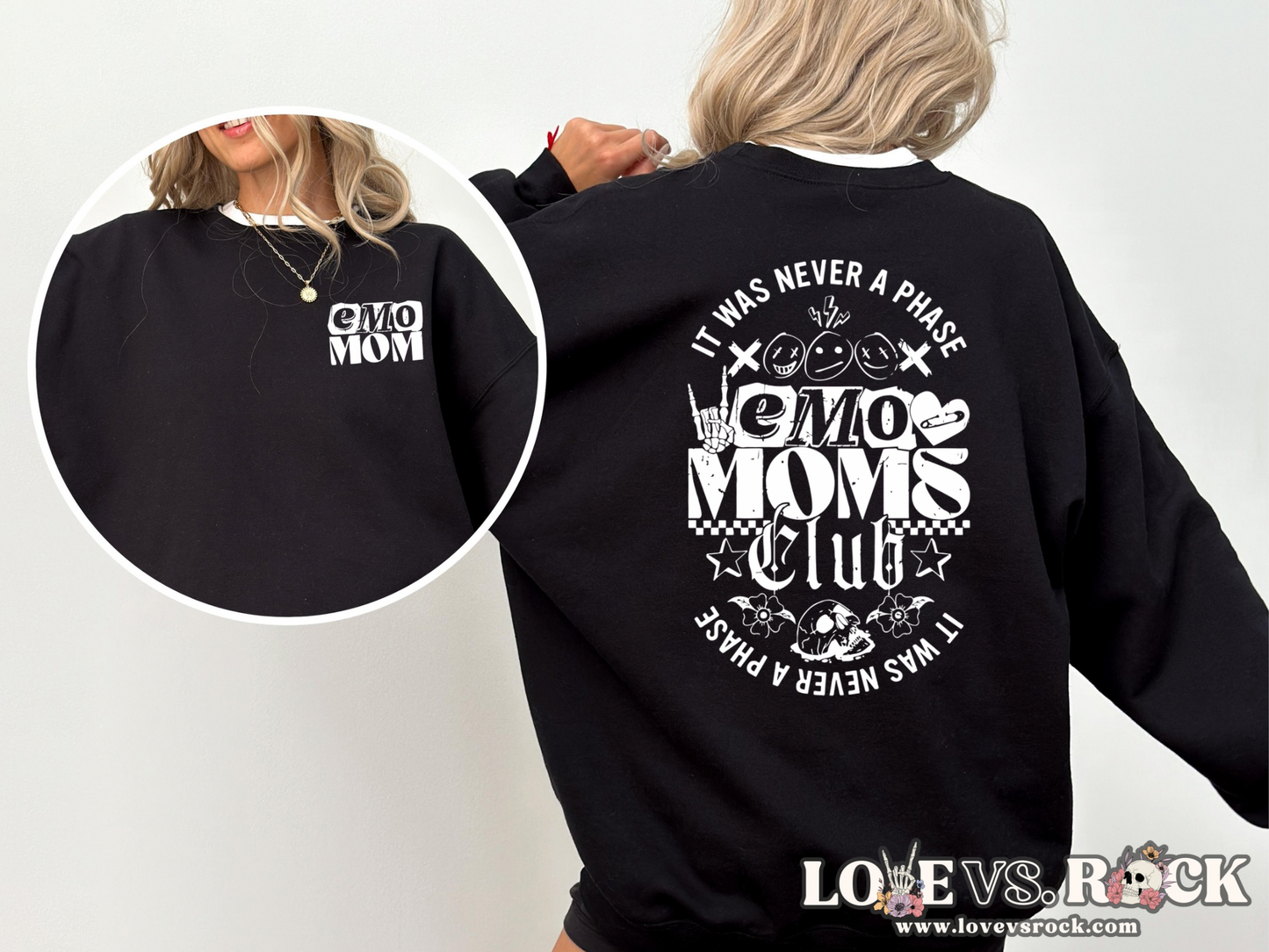 Elder Moms Club Crewneck Sweatshirt | Love vs. Rock