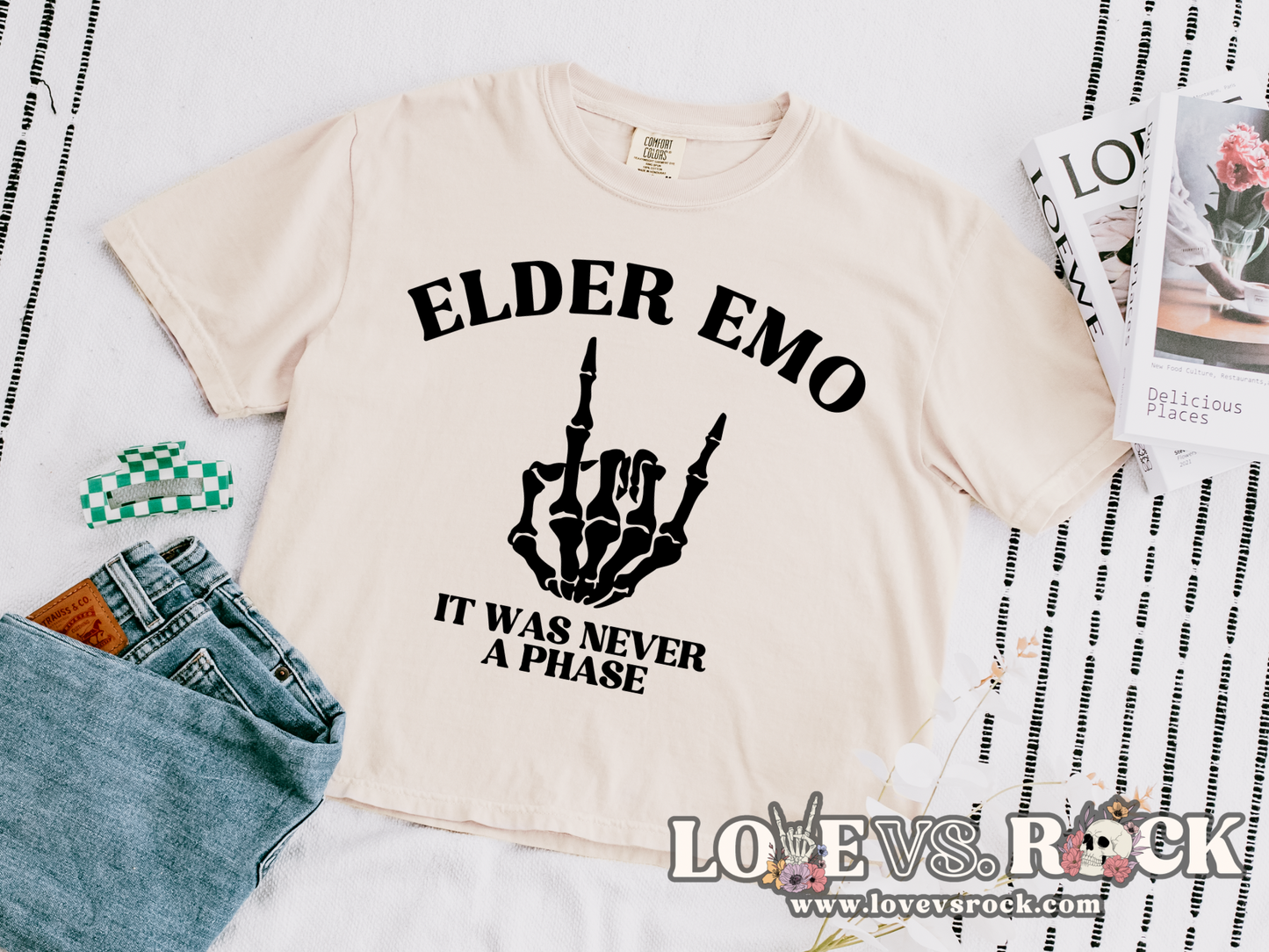 Elder Emo It Was Never A Phase Boxy Cropped Tee | Love vs. Rock