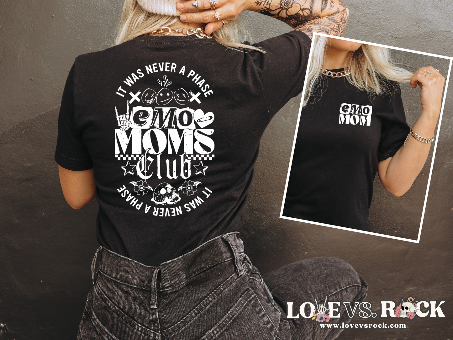 Emo Moms Club Unisex Tee | Love vs. Rock