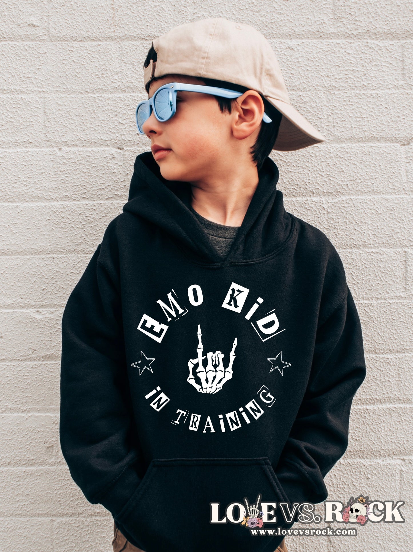 Emo Kid in Training Hoodie | Youth & Toddler | Love vs. Rock