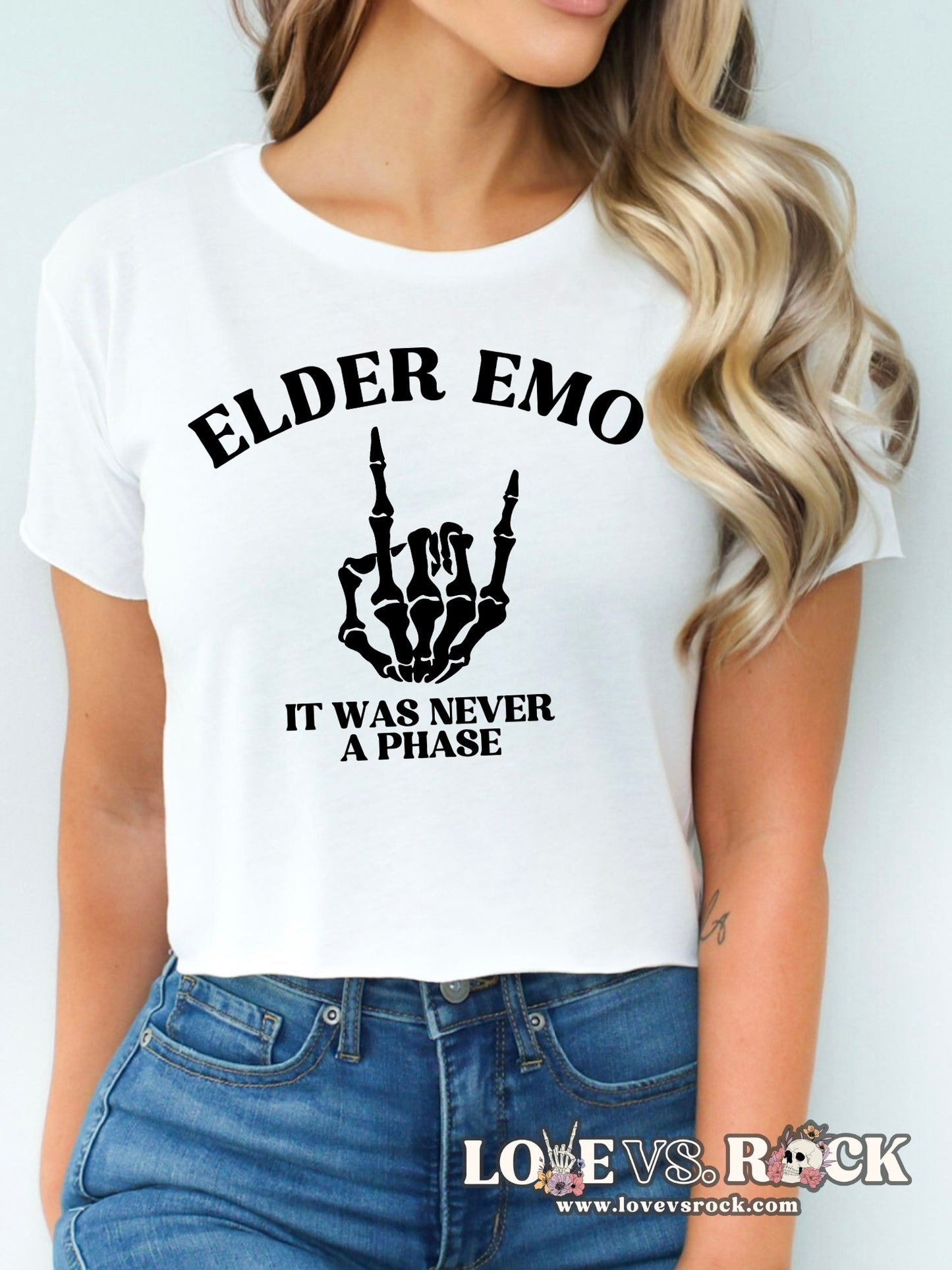 Elder Emo It Was Never A Phase Cropped Tee | Love vs. Rock