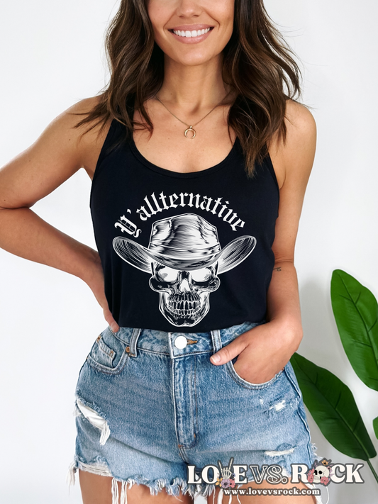 Y’allternative Ladies’ Tank Top | Love vs. Rock