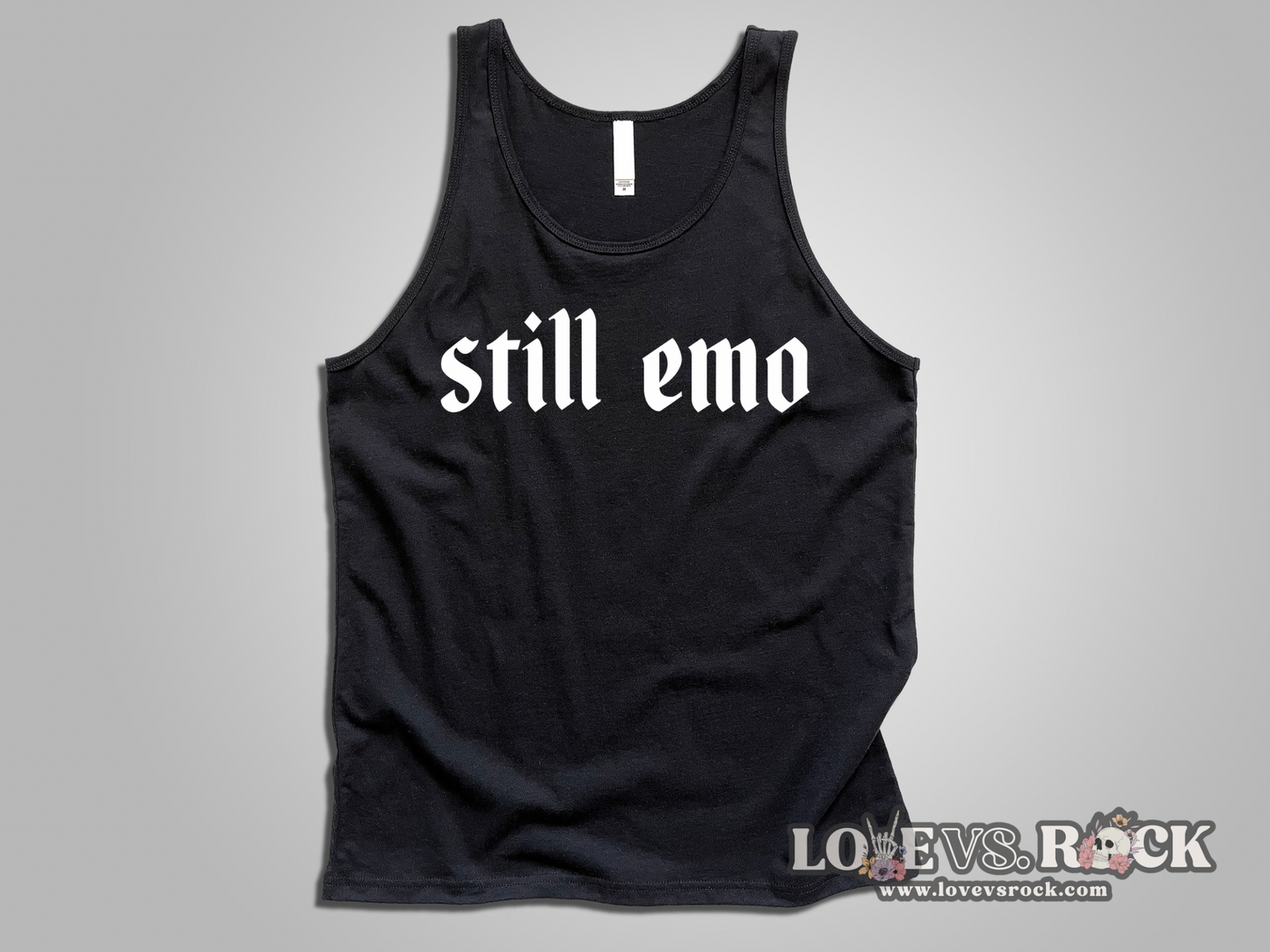 Still Emo Unisex Tank Top | Love vs. Rock