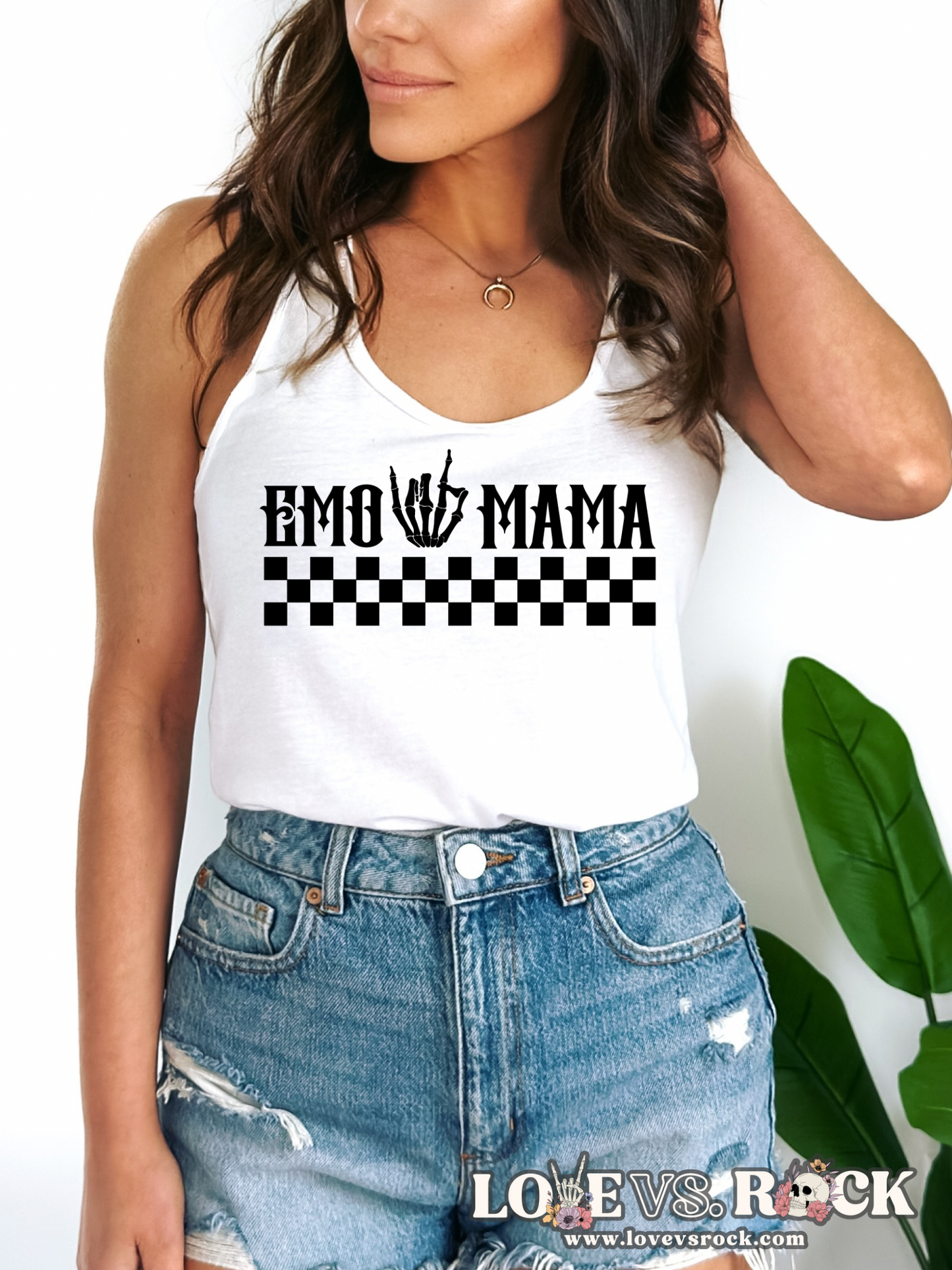 Emo Mama Ladies’ Tank Top | Love vs. Rock