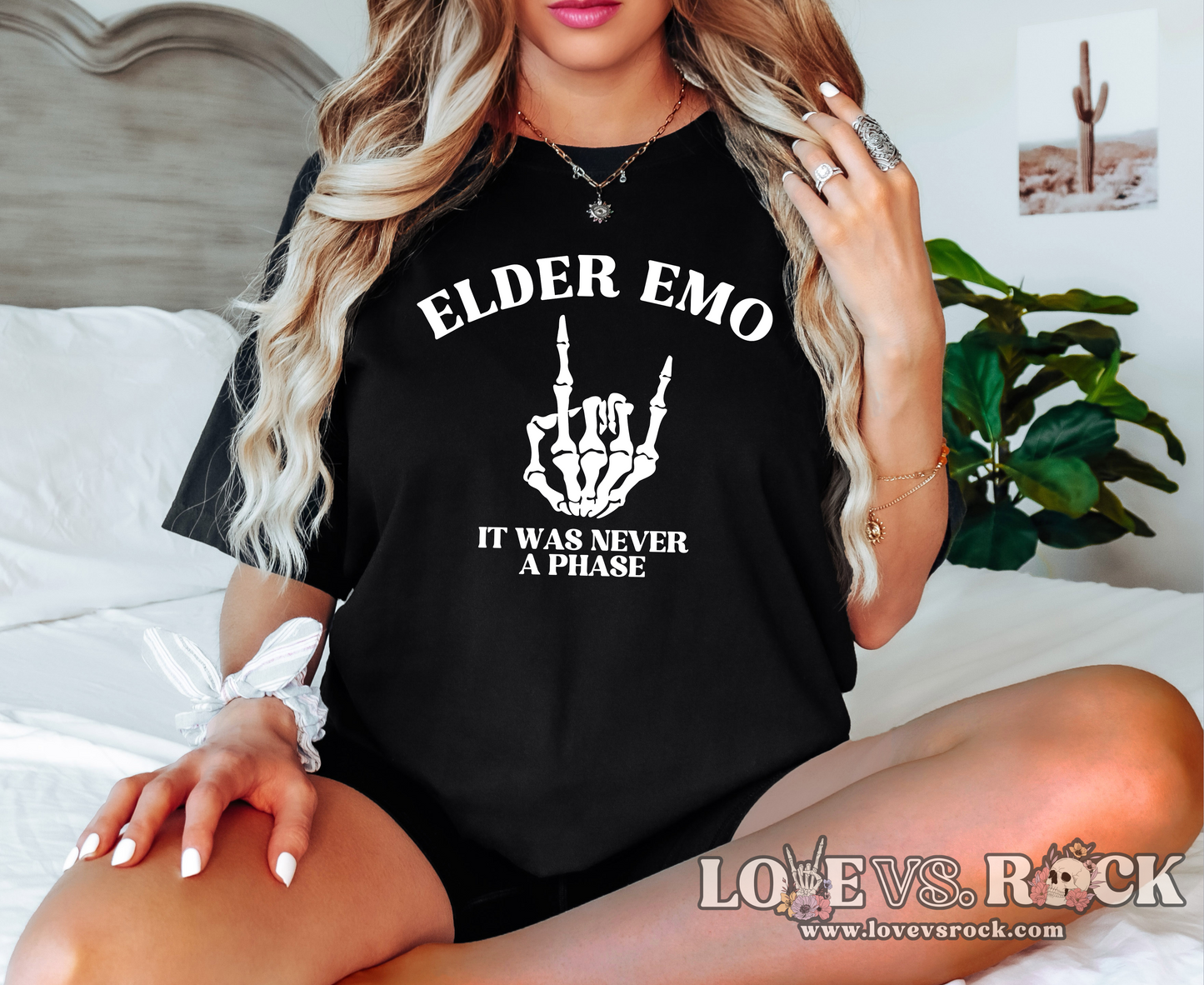 Elder Emo It Was Never A Phase Unisex Tee | Love vs. Rock