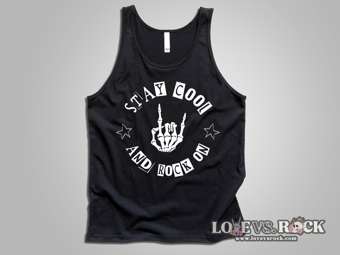 Stay Cool and Rock On Unisex Tank Top | Love vs. Rock