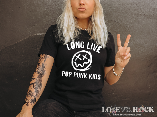 Long Live Pop Punk Kids Unisex Tee | Love vs. Rock