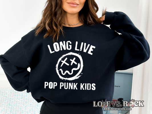 Long Live Pop Punk Kids Crewneck Sweatshirt | Love vs. Rock