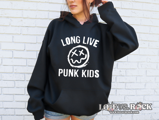 Long Live Punk Kids Unisex Hoodie | Love vs. Rock