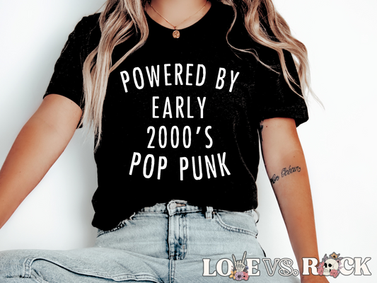 Powered By Early 2000’s Pop Punk Unisex Tee | Love vs. Rock