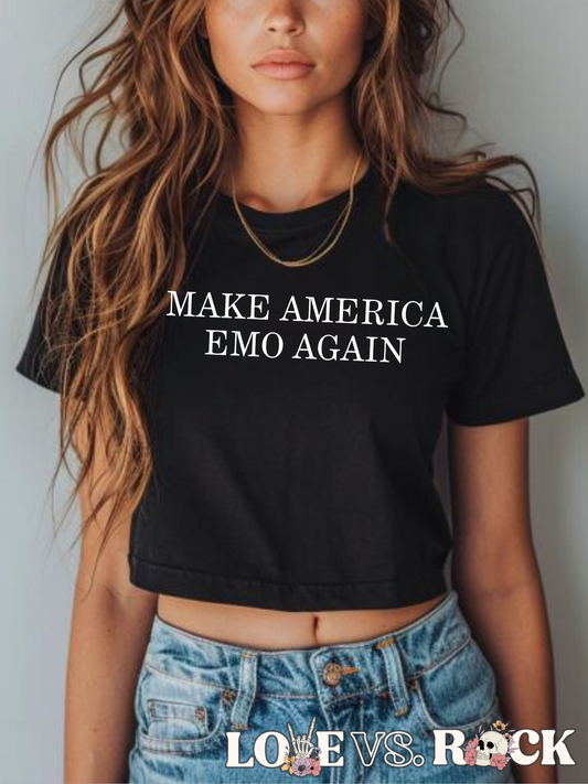 Make America Emo Again Cropped Tee | Love vs. Rock