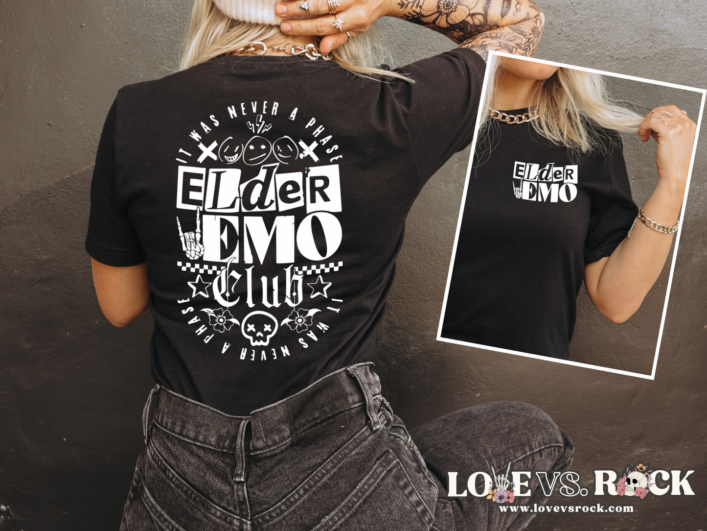 Elder Emo Club Unisex Tee | Love vs. Rock