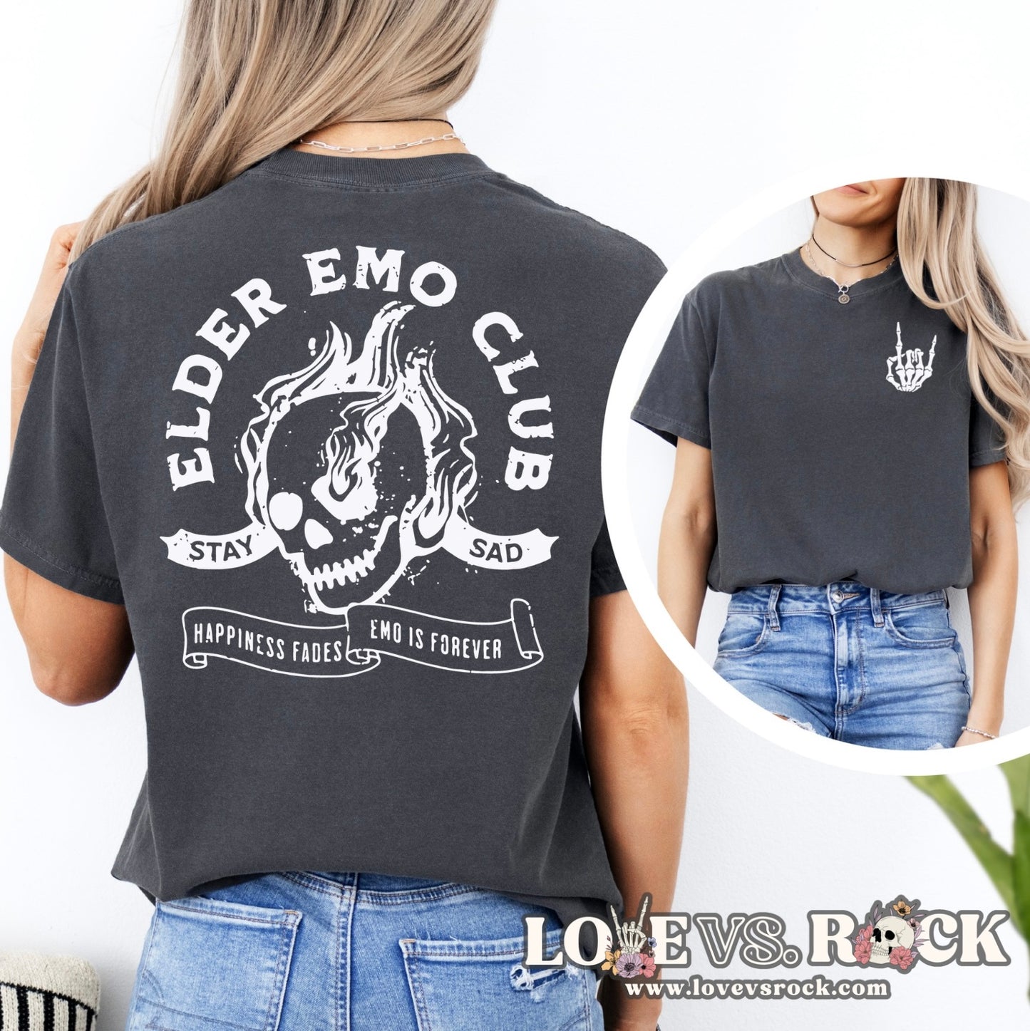 Elder Emo Club Unisex Tee | Love vs. Rock