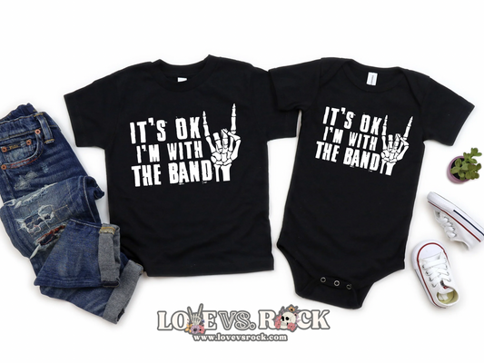 It’s Ok I’m With The Band Tee | Youth, Toddler & Infant | Love vs. Rock