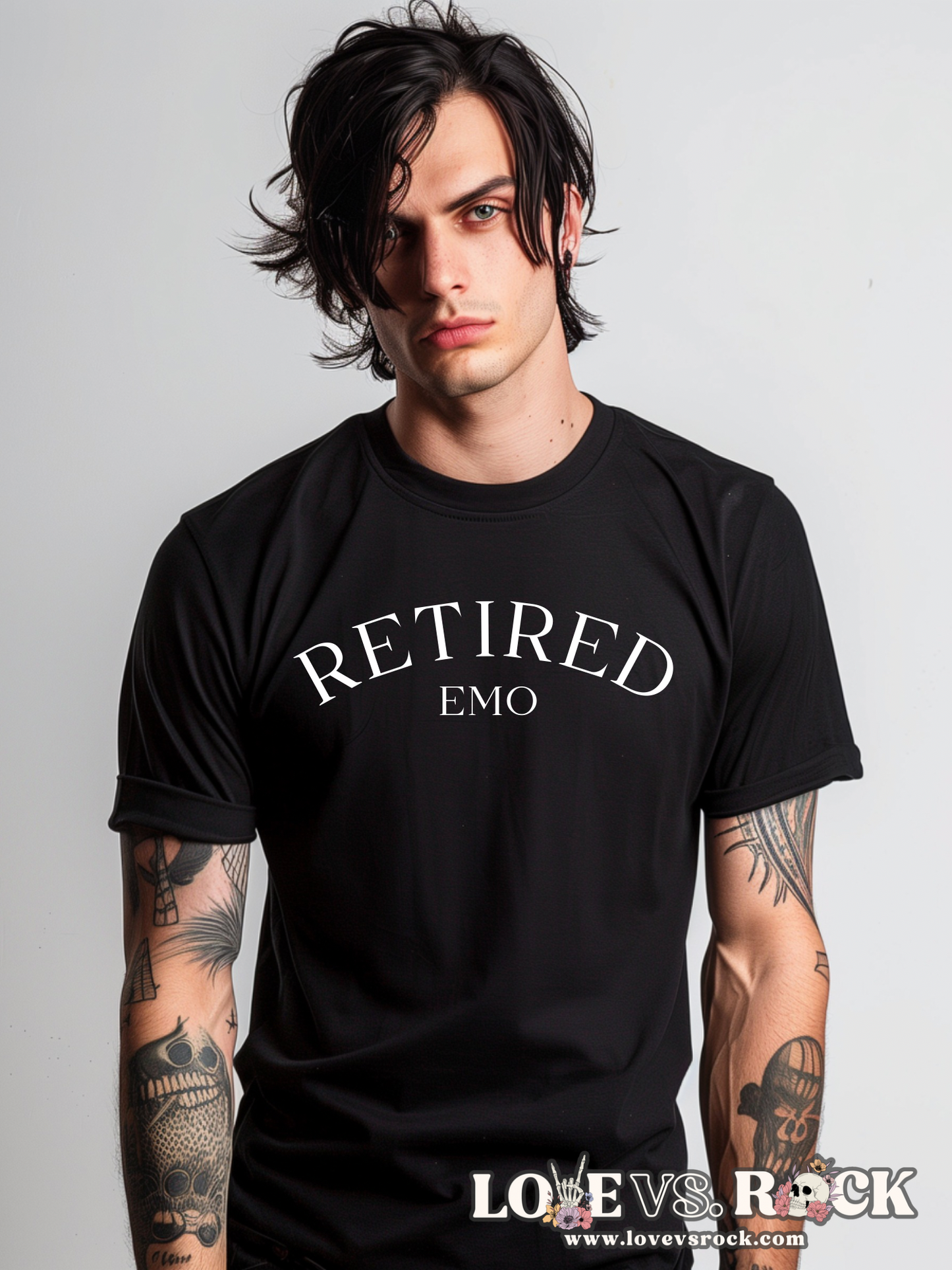 Retired Emo Unisex Tee | Love vs. Rock