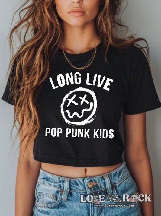 Long Live Pop Punk Kids Cropped Tee | Love vs. Rock