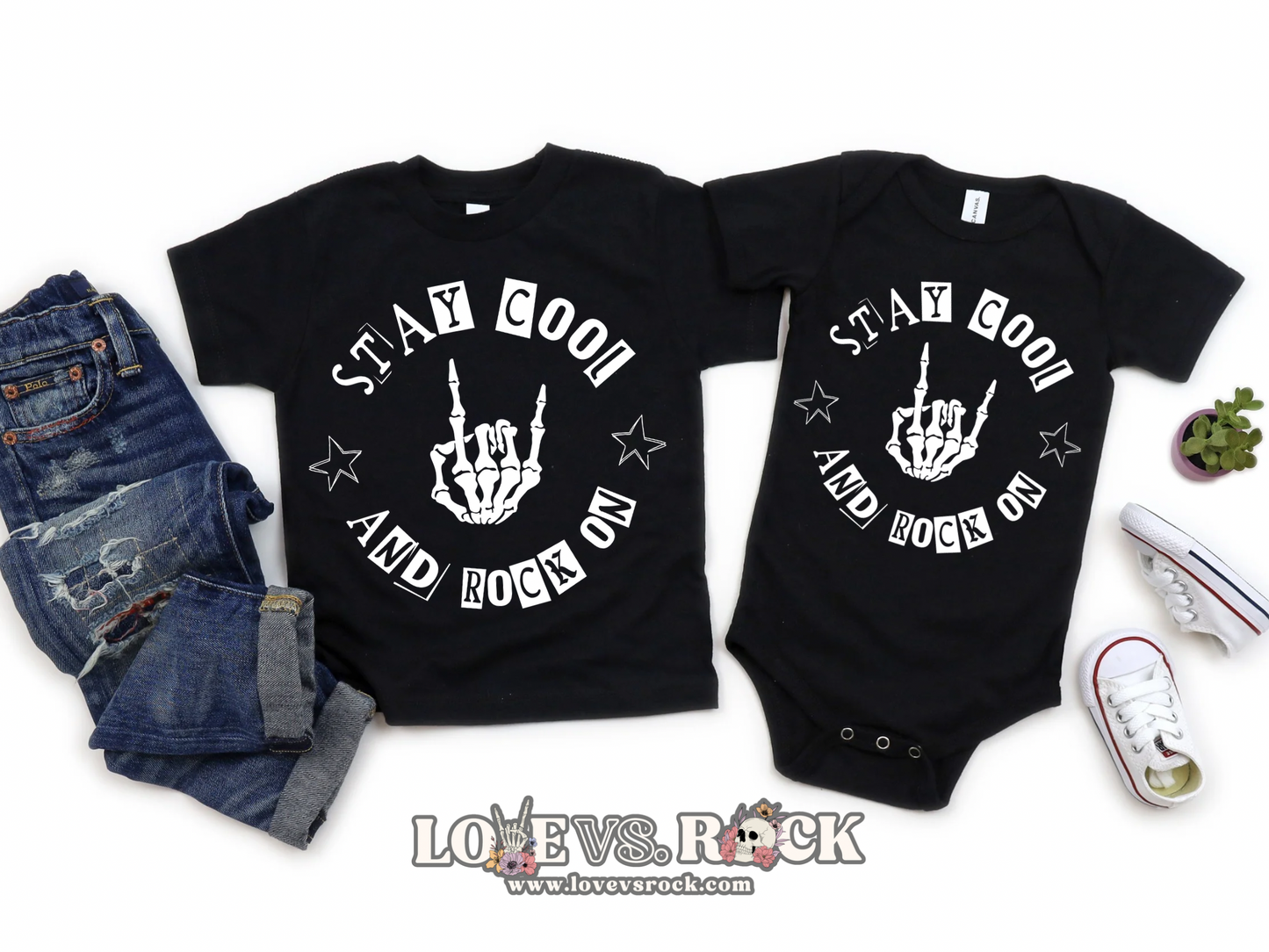 Stay Cool and Rock On Tee | Youth, Toddler & Infant | Love vs. Rock