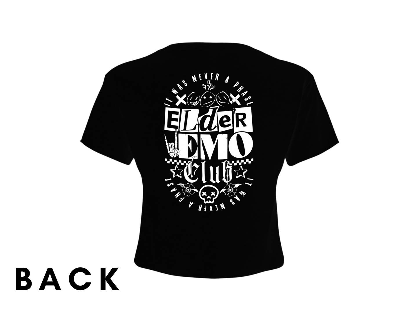 Elder Emo Club Cropped Tee | Love vs. Rock