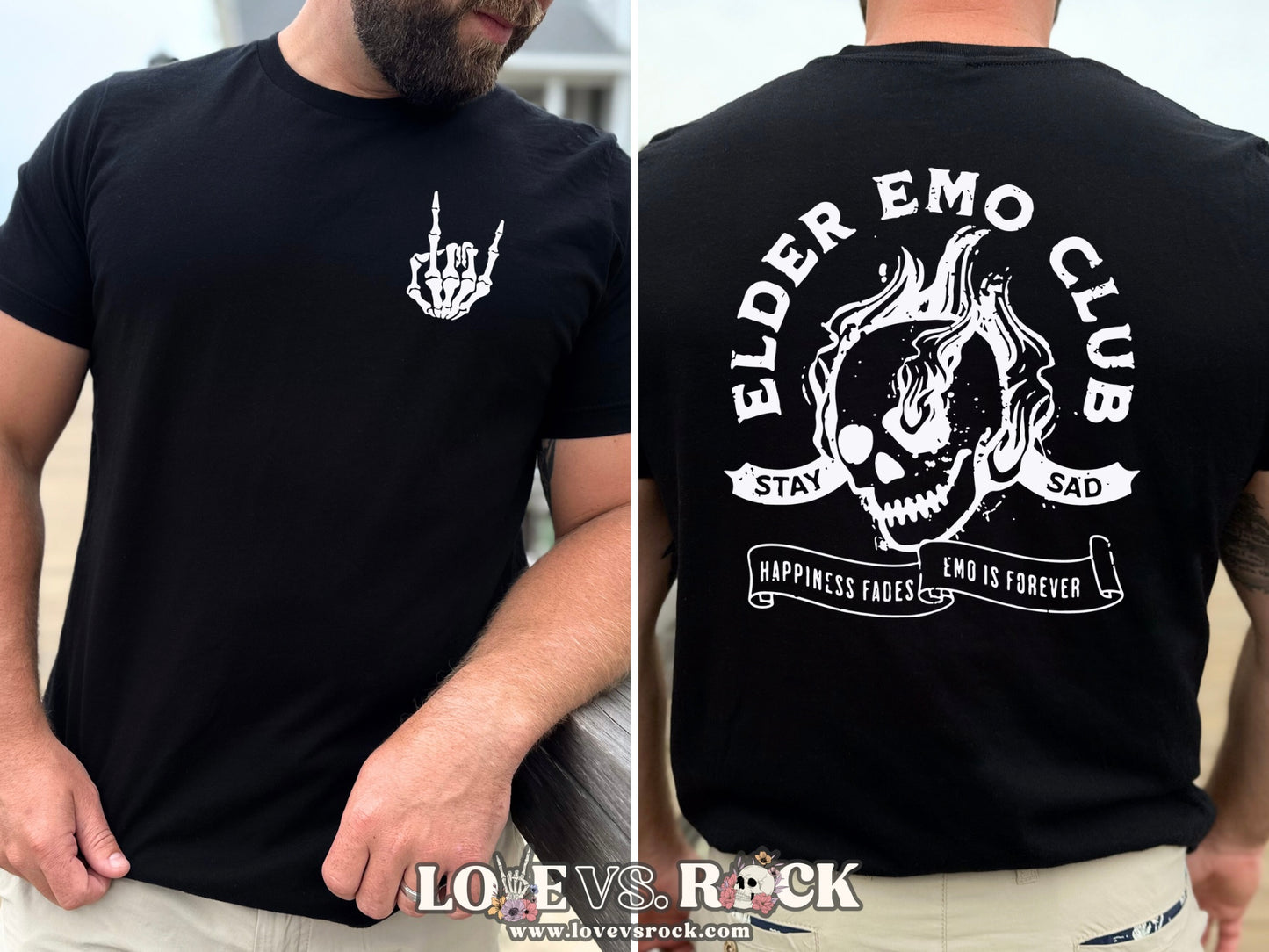 Elder Emo Club Men’s Tee | Love vs. Rock