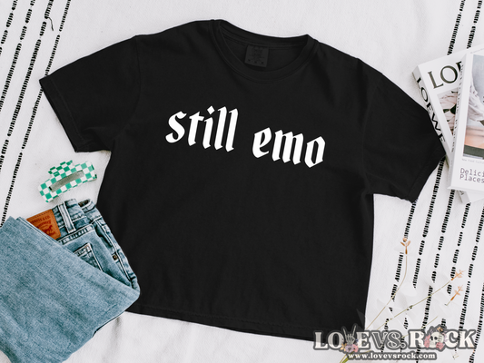 Still Emo Boxy Cropped Tee | Love vs. Rock