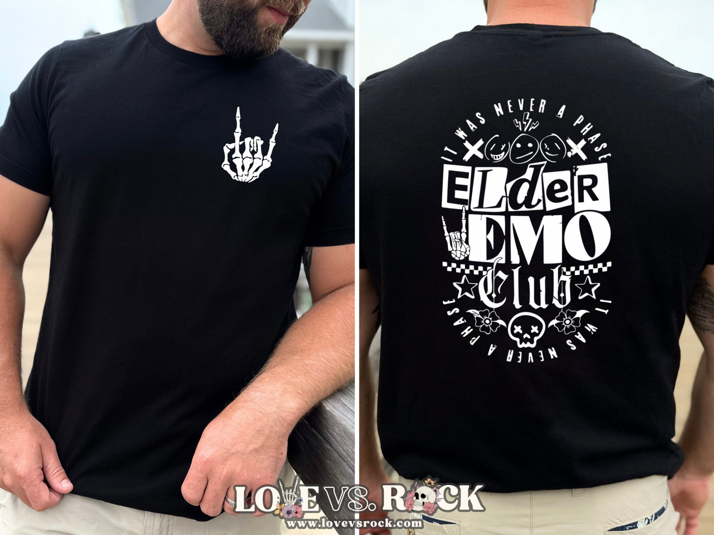 Elder Emo Club Men’s Tee | Love vs. Rock