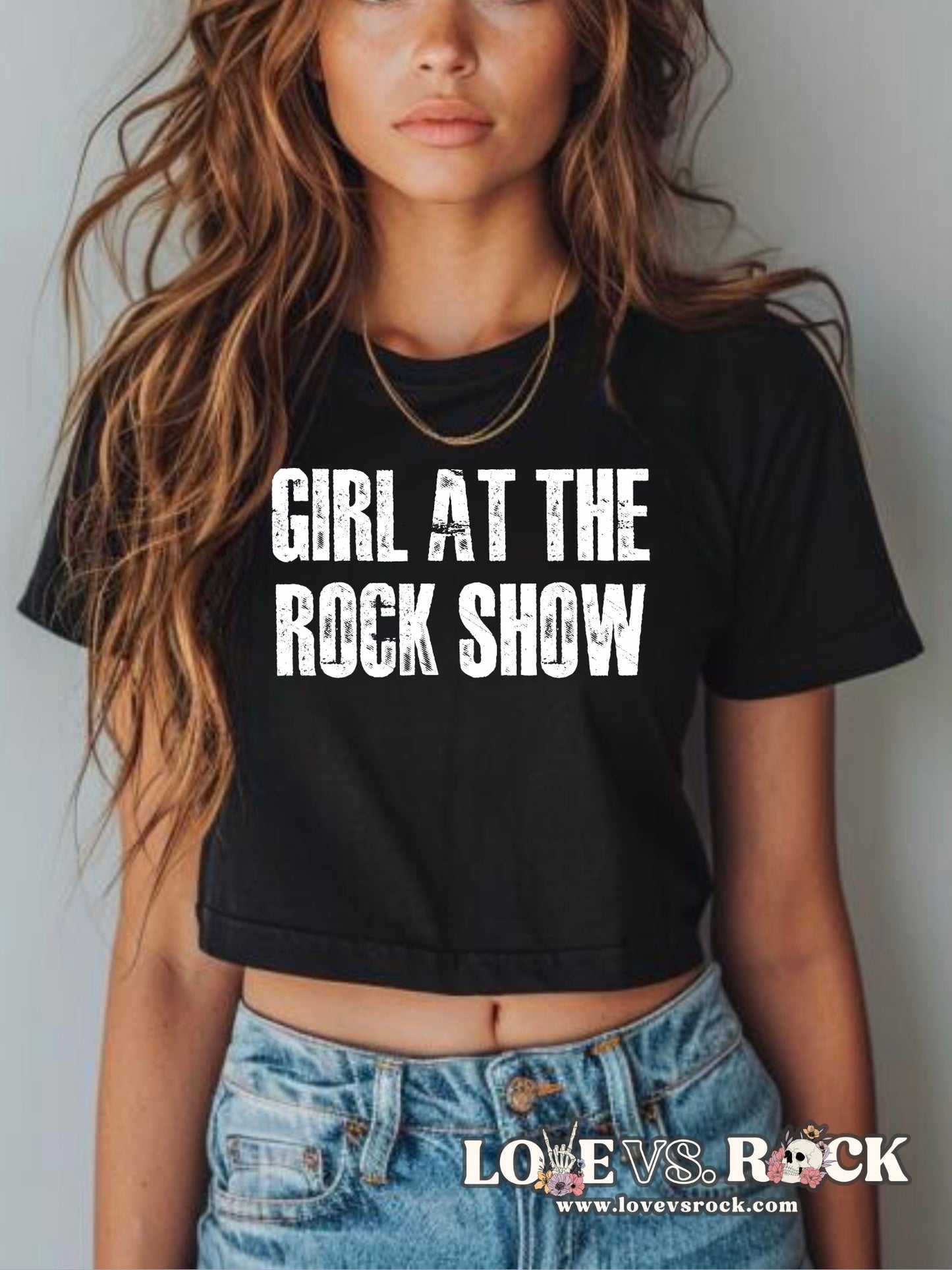 Girl At The Rock Show Cropped Tee | Love vs. Rock