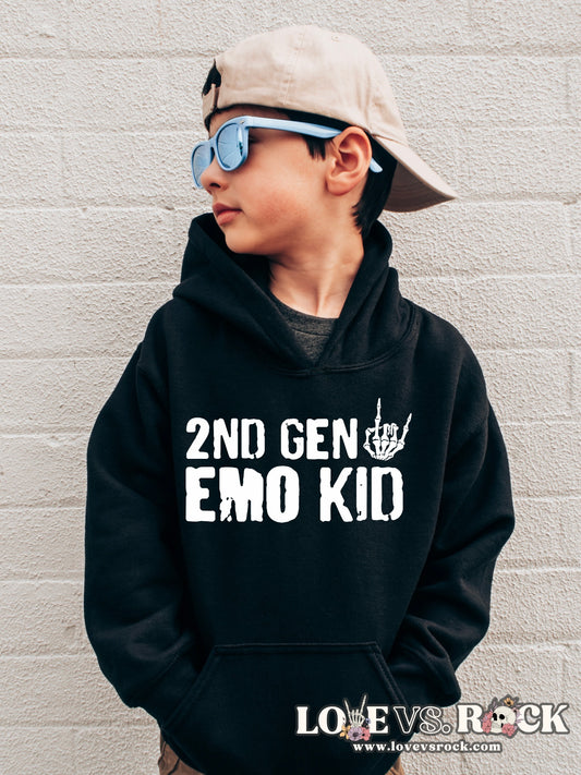 2nd Gen Emo Kid Hoodie | Youth & Toddler | Love vs. Rock