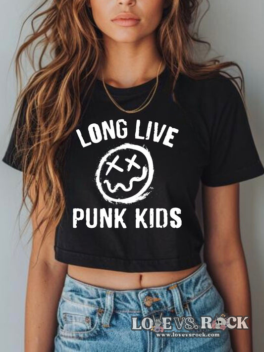 Long Live Punk Kids Cropped Tee | Love vs. Rock