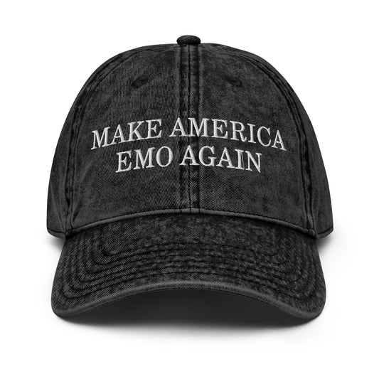 Make America Emo Again Embroidered Vintage Cotton Twill Cap