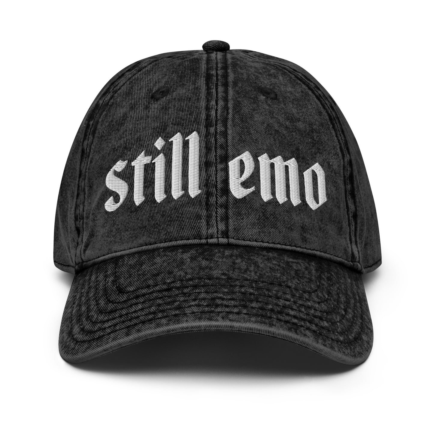 Still Emo Embroidered Vintage Cotton Twill Cap