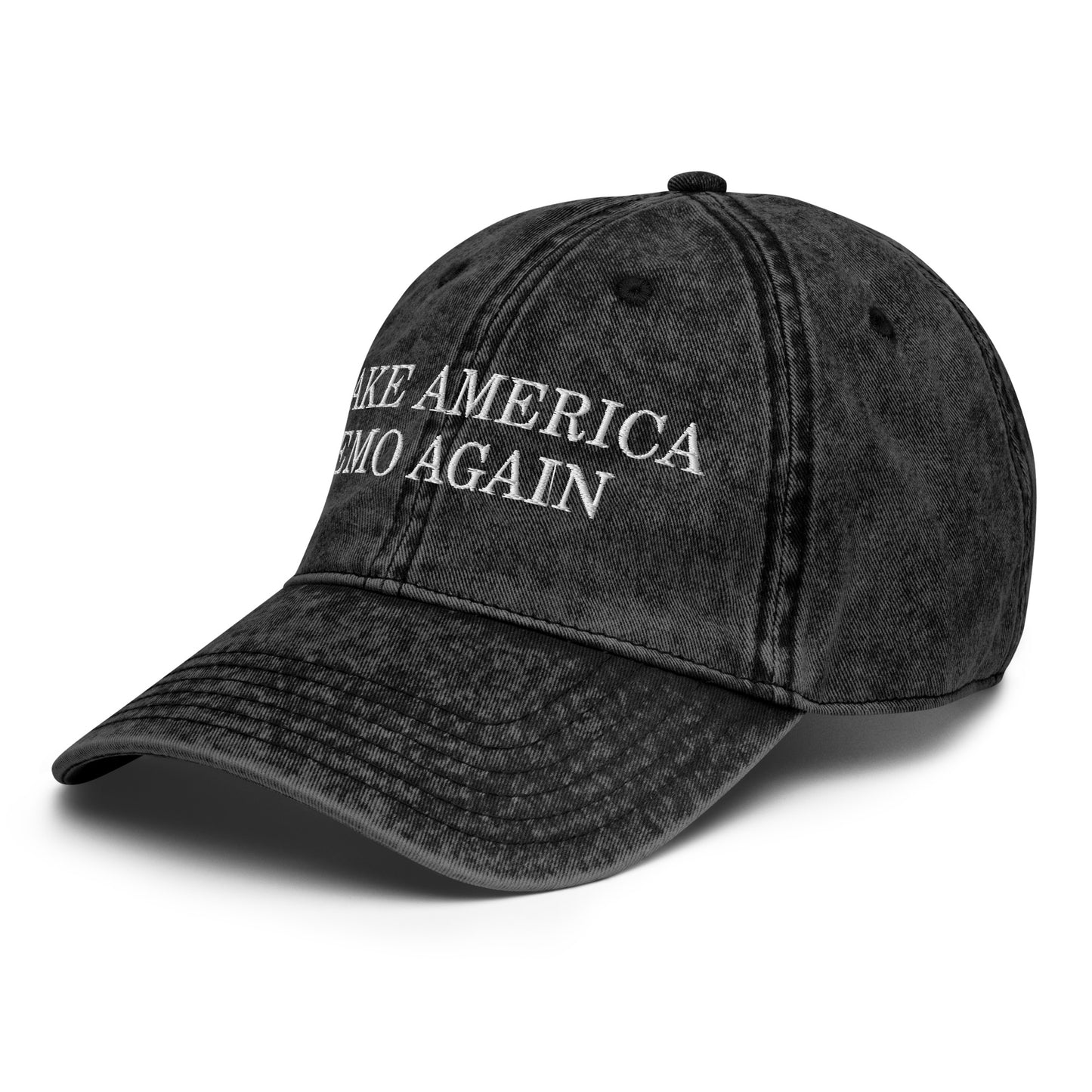 Make America Emo Again Embroidered Vintage Cotton Twill Cap