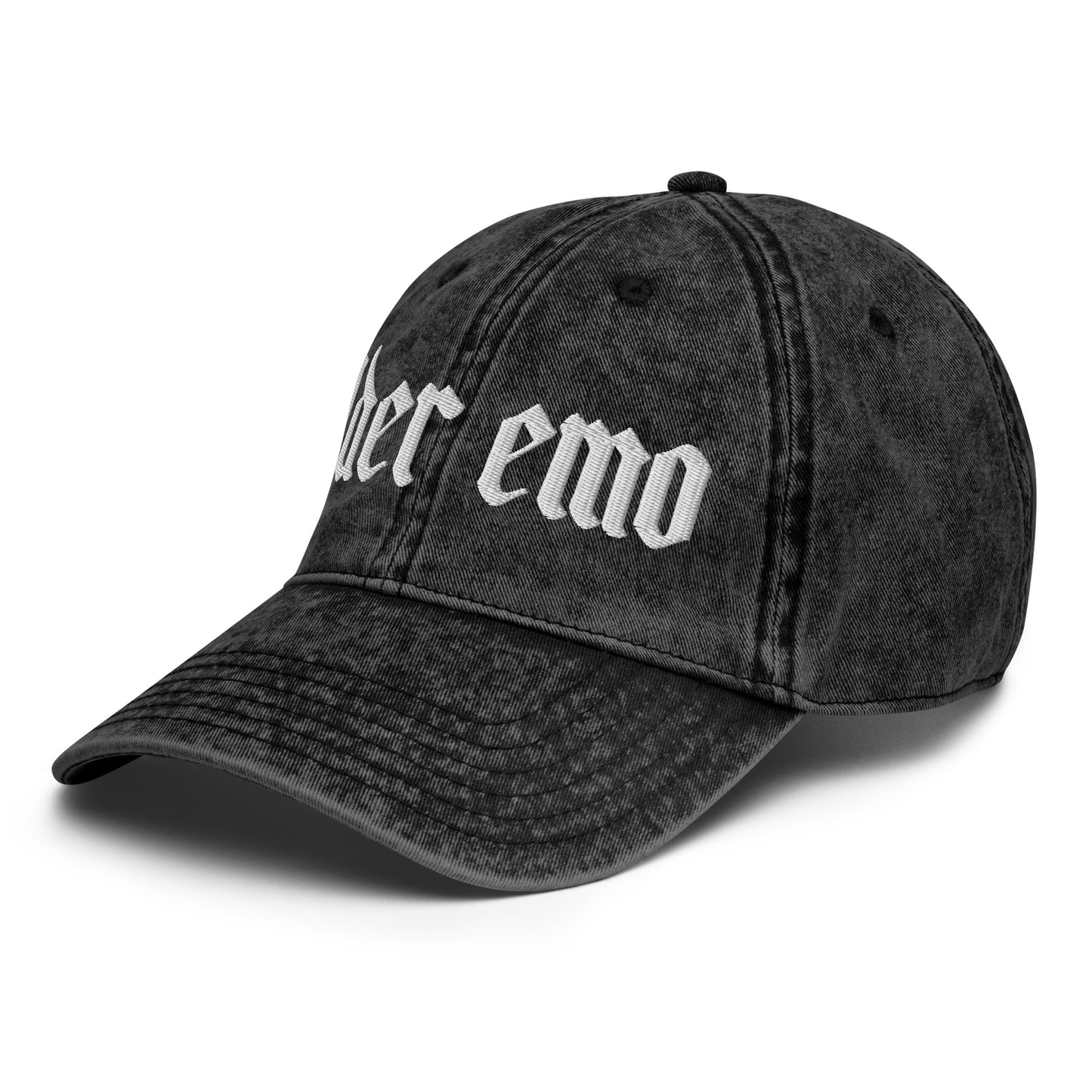 Elder Emo Embroidered Vintage Cotton Twill Cap