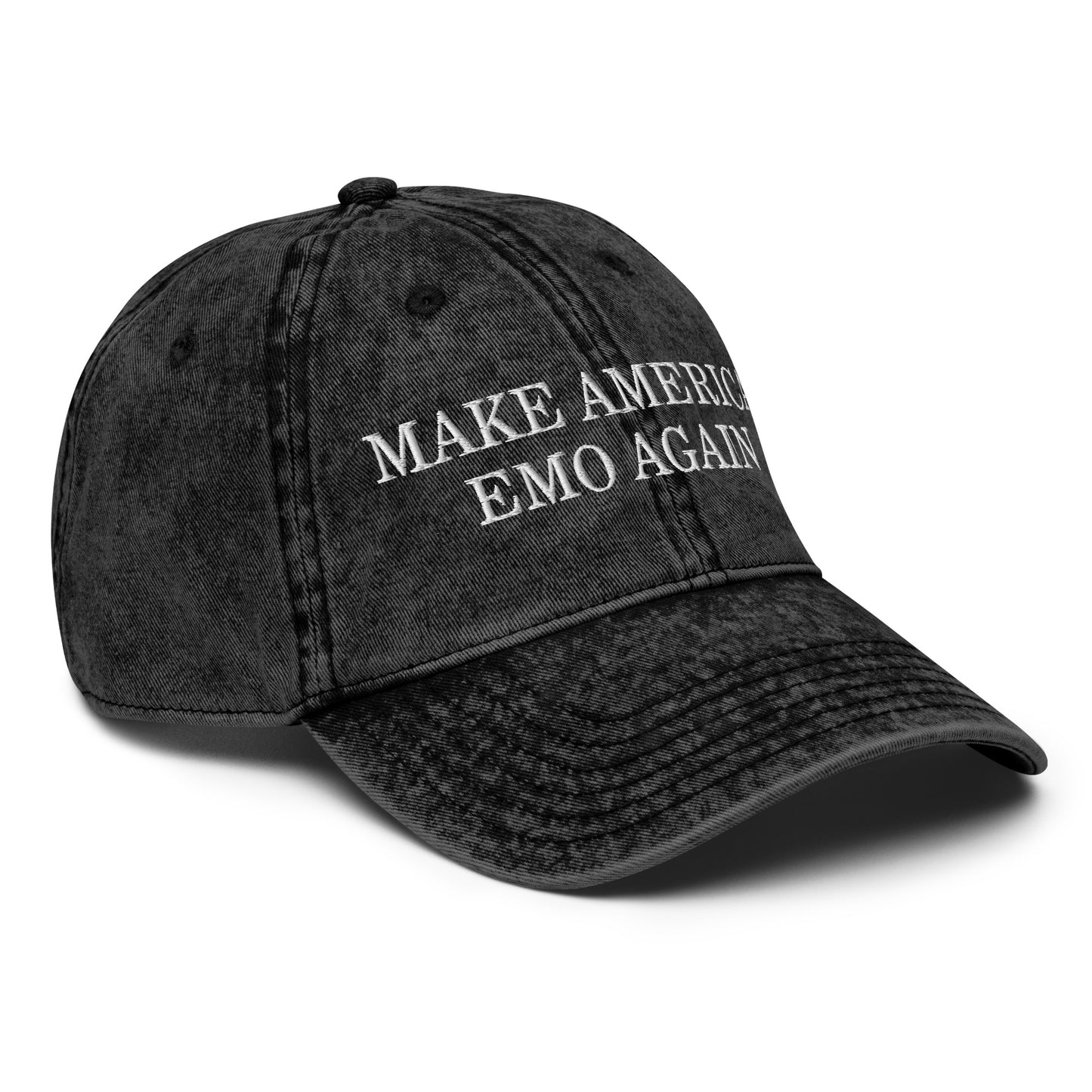 Make America Emo Again Embroidered Vintage Cotton Twill Cap