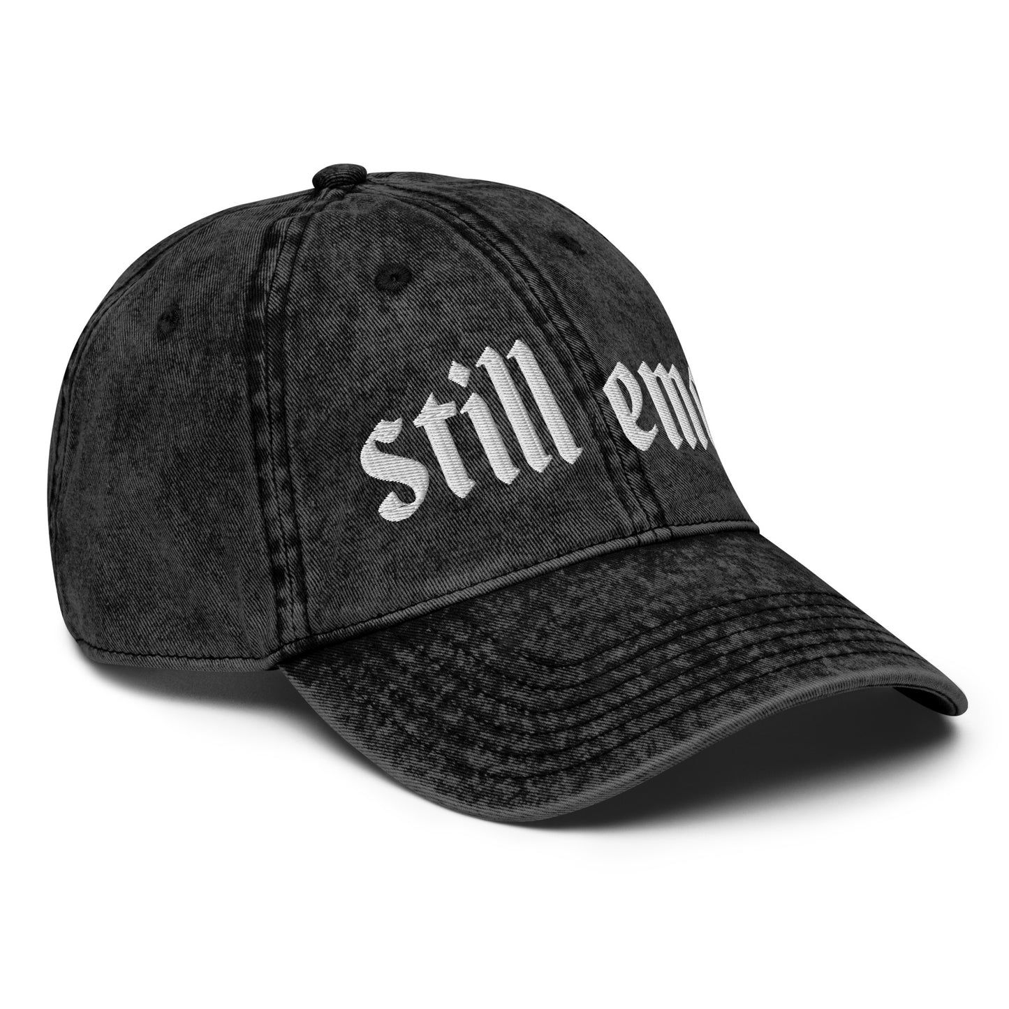 Still Emo Embroidered Vintage Cotton Twill Cap