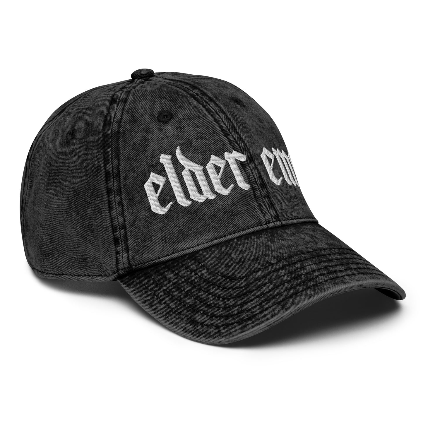 Elder Emo Embroidered Vintage Cotton Twill Cap